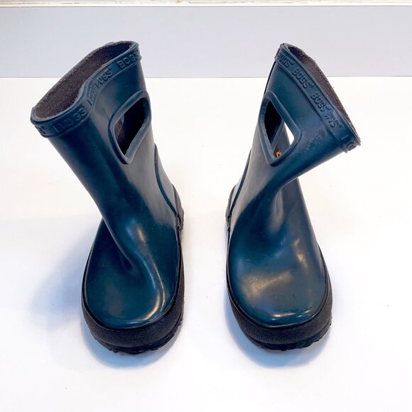 Bogs Kids Skipper Solid Blue Rain Boots, Size 7 - Picture 3 of 7